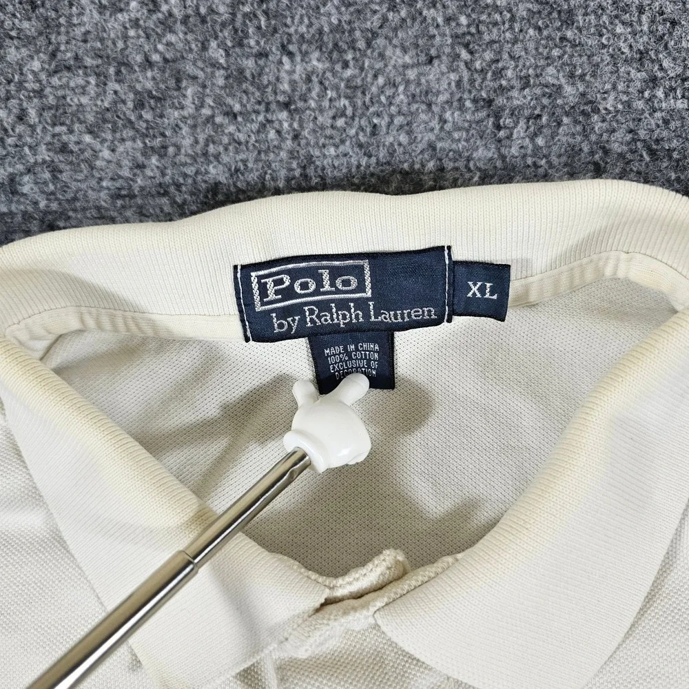 Polo Ralph Lauren Polo Shirt Short Sleeve‎ Casual Classic White Men's Sz XL Flaw